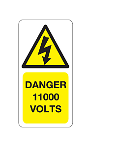 11000 Volts Labels 25x50mm