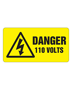 Danger 110 Volts Labels 63x33mm