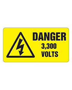 Danger 3300 Volts Labels 63x33mm