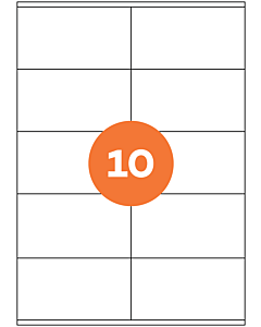 A4 Sheet Labels 10 Labels Per Sheet 105x58mm White Permanent
