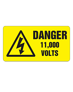 Danger 11000 Volts Labels 63x33mm