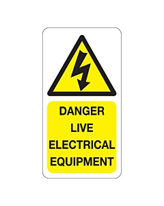 Danger Live Electrical Equipment Labels