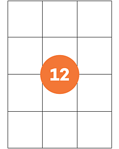 A4 Sheet Labels 12 Labels Per Sheet 70x74mm White Permanent