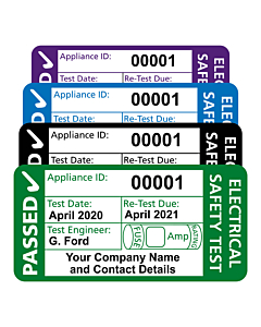 Personalised 3rd Edition PAT Test Labels 50x25mm