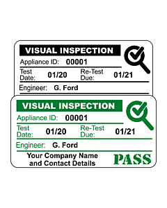 Personalised Visual Inspection Labels 50x25mm