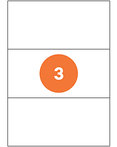 A4 Sheet Labels 3 Labels Per Sheet 210x99mm White Permanent