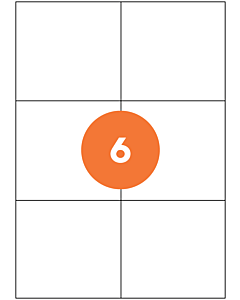 A4 Sheet Labels 6 Labels Per Sheet 105x99mm White Permanent