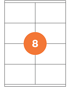 A4 Sheet Labels 8 Labels Per Sheet 105x71mm White Permanent