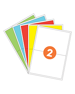 A4 Label Sheets 2 Labels Per Sheet White Permanent
