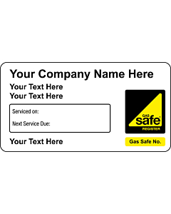 Gas Safe Next Service Due Stickers 63x33mm