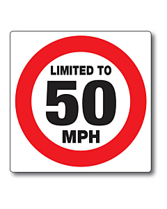 Limited to 50mph Stickers