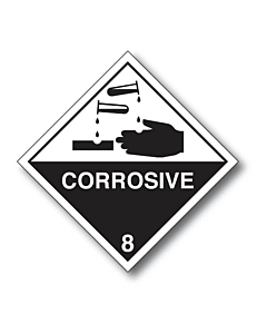 Corrosive 8 Black Hand Labels
