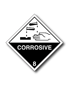Corrosive 8 White Hand Labels