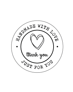Handmade with Love Just For You Stickers 30mm