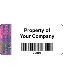 Personalised Tamper Evident Asset Labels 50x25mm