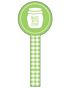 Green Gingham Jar Seal Labels 35x90mm