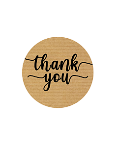 Kraft Thank You Stickers 40mm