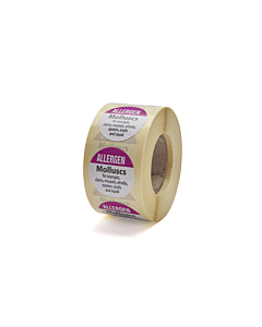 Allergen Molluscs Labels 25mm Permanent