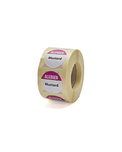 Allergen Mustard Labels 25mm Permanent
