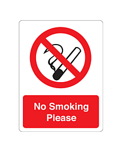 No Smoking Please Stickers 75x100mm