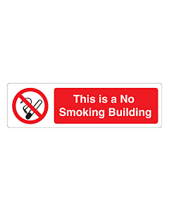 This Is A No Smoking Building Labels (150x43mm)