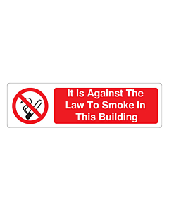 It Is Against The Law To Smoke In This Building Stickers 150x43mm