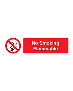 No Smoking Flammable Labels (150x43mm)