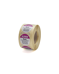 Allergen Nuts Labels 25mm Permanent