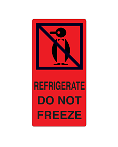 Refrigerate Do Not Freeze Labels 75x150mm