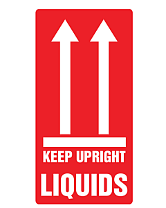 Liquids Keep Upright Labels 75x150mm