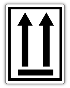 This Way Up Two Arrows Labels 75x100mm