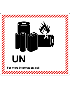 UN Lithium Battery Shipping Labels 120x110mm