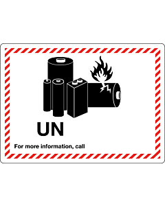 UN Lithium Battery Shipping Labels 105x74mm