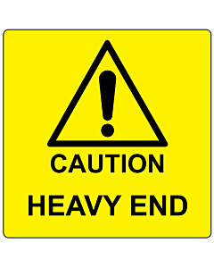 Caution Heavy End Labels 100x100mm