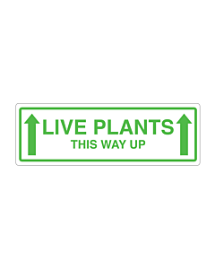 Live Plants This Way Up Labels 150x50mm