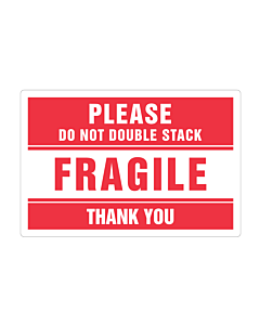 Fragile Do Not Double Stack Labels 150x100mm
