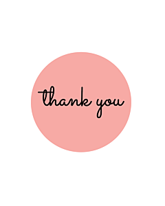 Pink Thank You Stickers 40mm