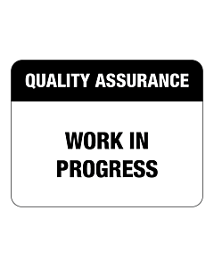 Quality Assurance Work in Progress Labels 43x33mm