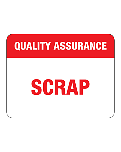 Quality Assurance Scrap Labels 43x33mm