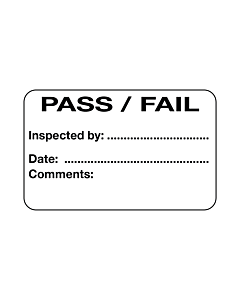 Pass / Fail Label (40x25mm) Permanent