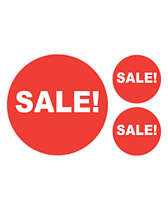 Sale Stickers 50 & 24mm