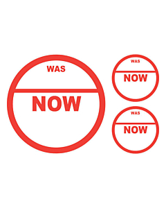Was / Now Stickers 50 & 24mm