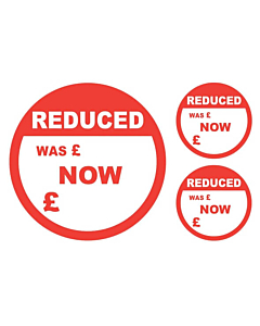 Reduced Was / Now Stickers 50 & 24mm