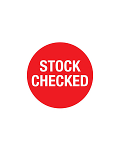 Red Stock Checked Labels 30mm