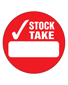 Red Stock Take Labels 50mm