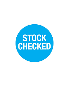 Blue Stock Checked Labels 30mm