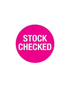 Magenta Stock Checked Labels 30mm