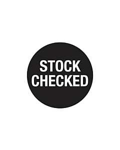 Black Stock Checked Labels 30mm