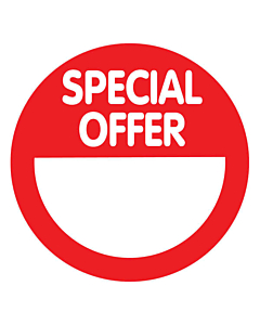 Red Special Offer Stickers 50mm