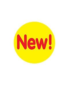 Yellow New Stickers 30mm